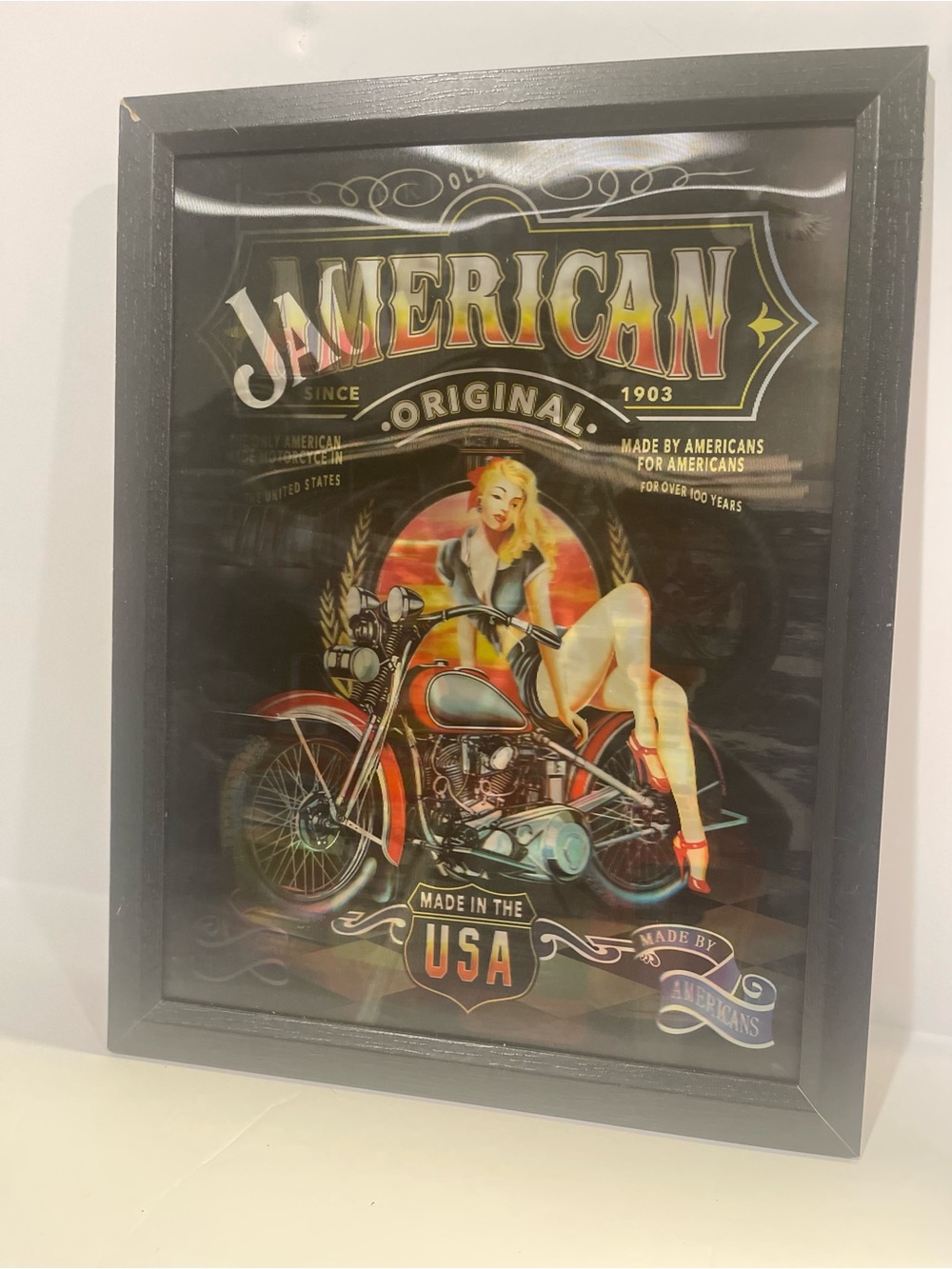 3 In 1 Jack Daniels 3D Hologram Picture Woman, Motorcycle and  Pool Haul Scene